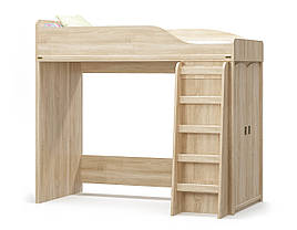 Ліжко дитяче з ламелями з ДСП/МДФ гірка Валенсія дуб самоа Мебель Сервіс