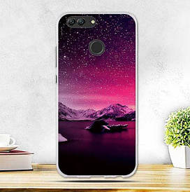 Силіконовий чохол для Huawei P smart з малюнком рожеве небо