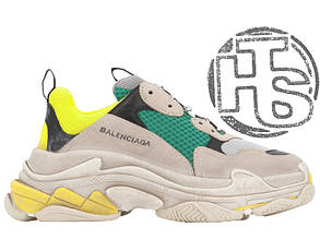 Жіночі кросівки Balenciaga Triple S Trainers Beige/Yellow/Green