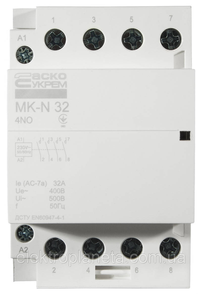 Модульний контактор MK-N 4P 32A 4NO 220V A0040030032, фото 1