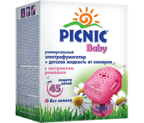 Електрофумігатор Picnic Baby! рідина від комарів 30 мл 45 ночей  (4600104023125)