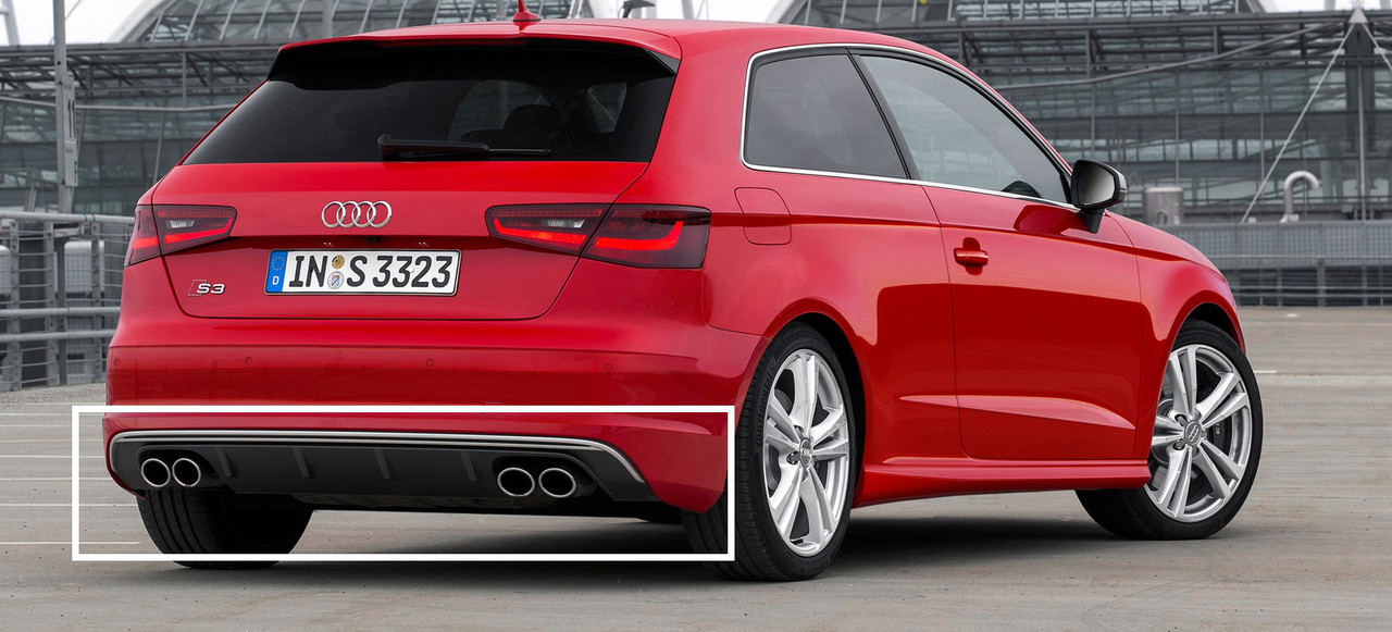 Дифузор Audi A3 8V Sportback тюнінг спідниця в стилі S3, фото 1