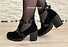 Відкриті замшеві ботильйони жіночі на підборах, фото 3