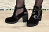 Відкриті замшеві ботильйони жіночі на підборах, фото 4