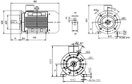 Габаритні та установочно-приєднувальні розміри електродвигунів (креслення)