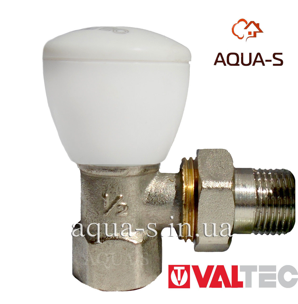 Клапан радіаторний Valtec 1/2"x1/2" ручний кутовий (Італія) VT.007.N.04, фото 1