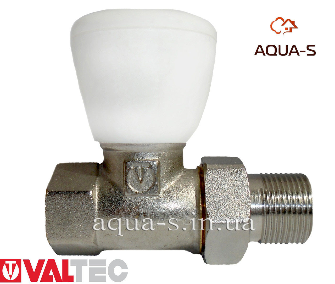 Клапан радіаторний Valtec 1/2"x1/2" ручний прямий (Італія) VT.008.N.04, фото 1