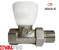 Клапан радиаторный Valtec 1/2"x1/2" ручной прямой (Италия) VT.008.N.04