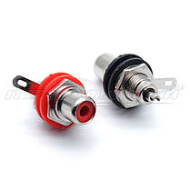 Роз'єм гніздо RCA монтажне із ізолятором (метал), фото 4