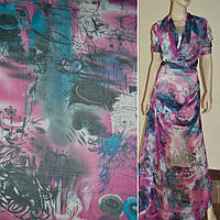 Шифон рожево-білий в валентинки ш.145