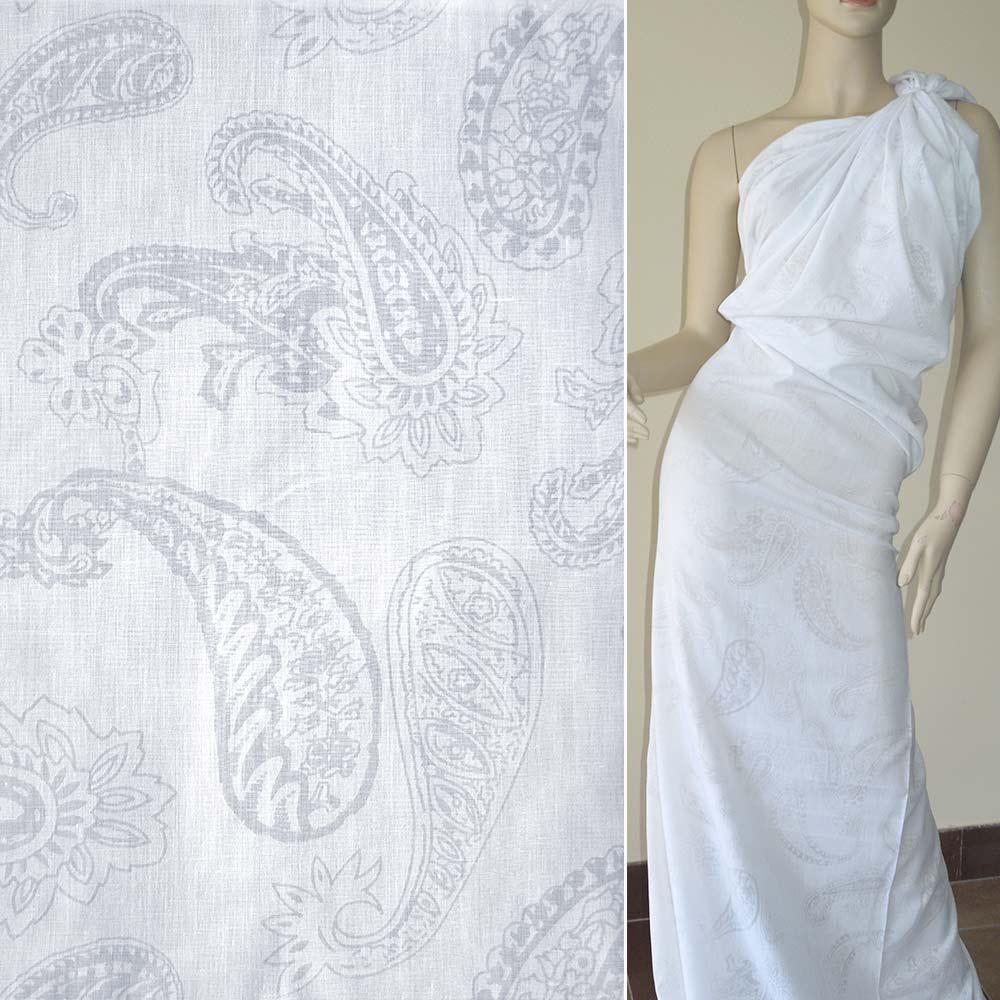 Батист деворе білий з огірками ш.140