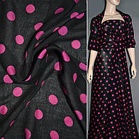 Батист Діллон чорний з малиновими колами ш.140