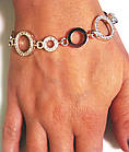 Срібний жіночий браслет Грація із золотом і цирконами, фото 3