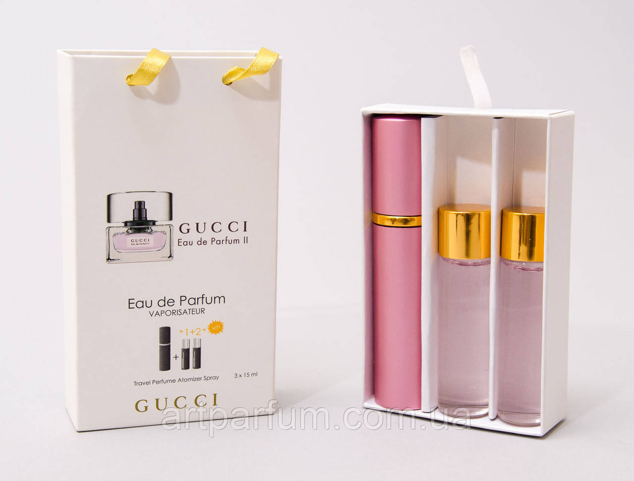 Парфюмированный мини набор для женщин Gucci Eau De Parfum II 3*15 ml - фото 1 - id-p652314340