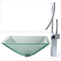 Kомплект для ванної кімнати C-GVS-901FR-19 mm-1200CH Square Frosted, Kraus (USA)