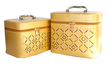 Набір б'юті-кейсів для косметики "Кубики", косметичка для косметики та прикраси 2 шт.