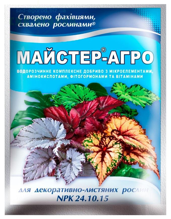 Добриво для рослин Maстер-Агро для декоративно-листяних рослин, 25 г, фото 1