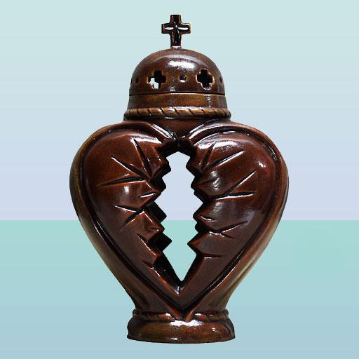 Глазурована керамічна лампадка фігурка Серце