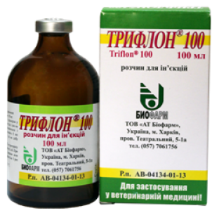 Трифлон 100 (енкофлоксацин-100 мг, триметоприм-50 мг) 100 мл антибіотик для КРС та свиней