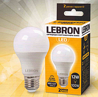 LED лампа Lebron L-A60, 10W, Е27, 4100K, 850Lm, кут 240°