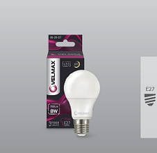 Лампа світлодіодна LED Velmax E27 V-A60 8W 3000K