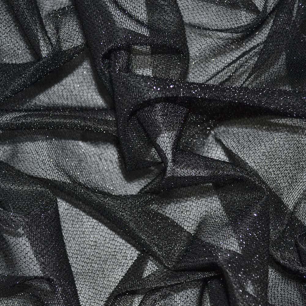 Трикотаж чорний з метанітью ш.115