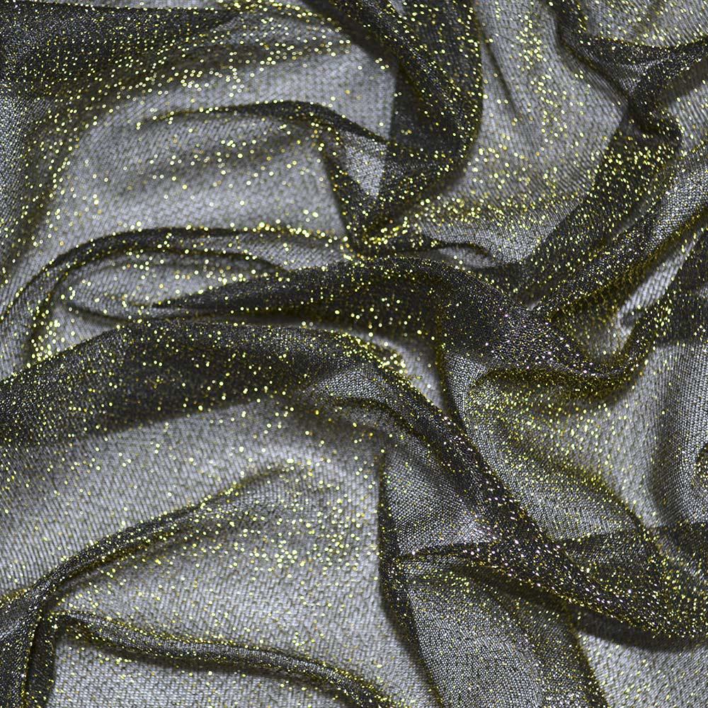 Трикотаж чорний із золотим люрексом ш.115