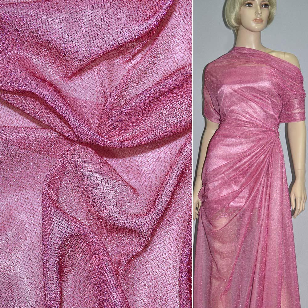 Трикотаж рожевий з метанітью ш.115