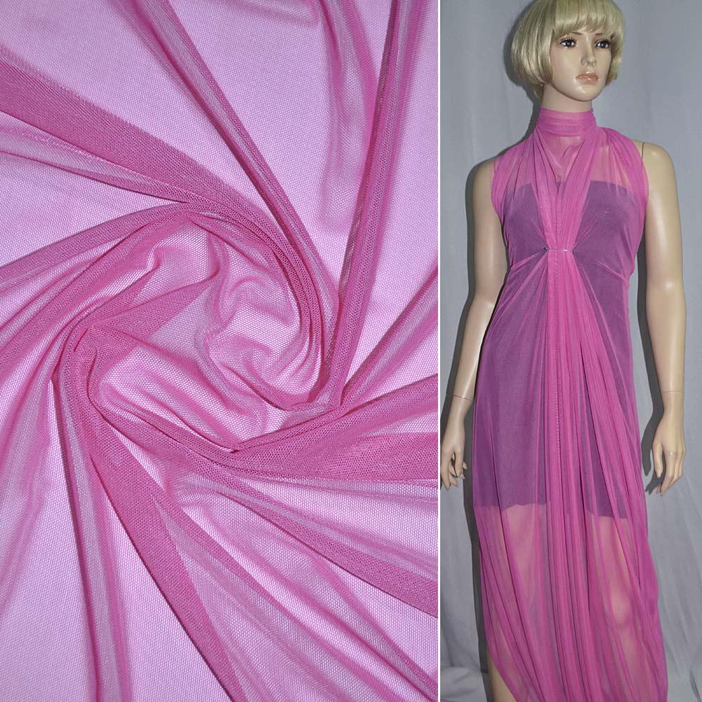 Сітка стрейчева щільна рожева дрібна