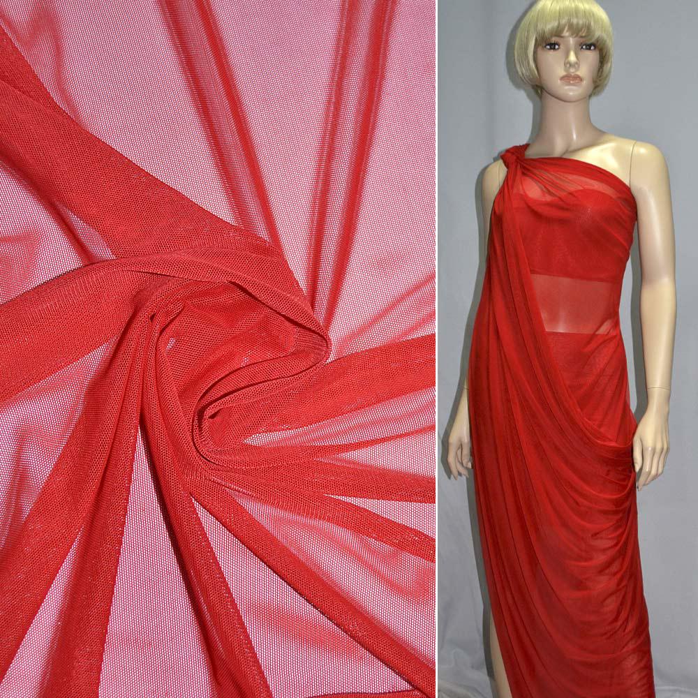 Сітка стрейчева щільна червона ш.160