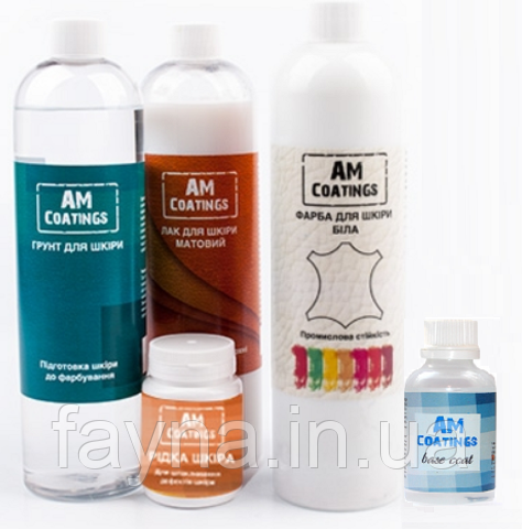 Набір для фарбування і реставрації шкіряного крісла з матовим лаком AM Coatings