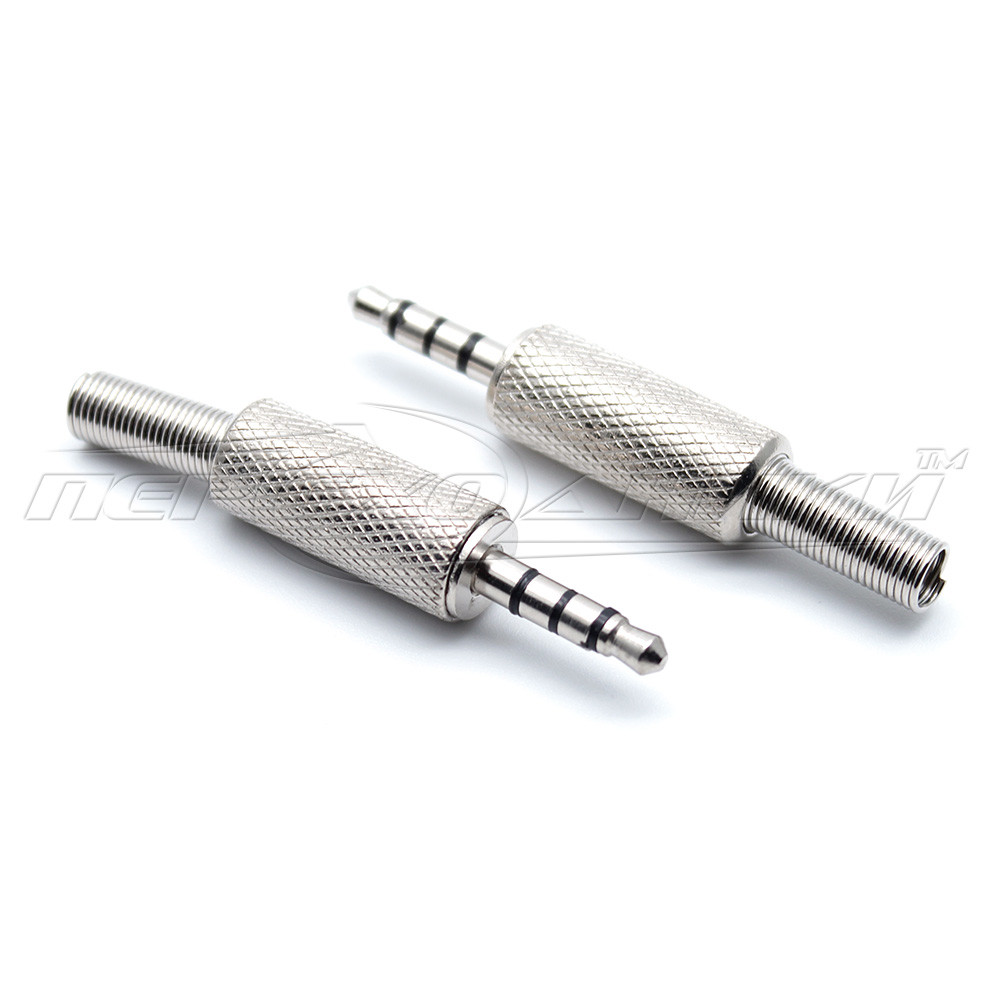 Роз'єм штекер 3.5 мм 4 pin HQ, з пружиною (метал)