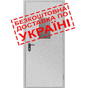 Двері протипожежні металеві з склінням ДМП ЕІ60-1-2100х900 прав., ЄвроСтандарт