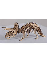 Дерев'яний 3D пазл Трицератопс