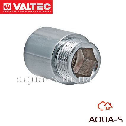 Подовжувач хромований Valtec DN 1/2"x30 мм. латунний (Італія) VTr.198.C.0430