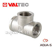 Тройник резьбовой латунный Valtec DN 1/2" (ВВВ) равный (Италия) VTr.130.N.0004