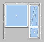 Балконний блок Rehau-70-двохкамерний пакет, Балконний блок Рехау-70, вихід на балкон