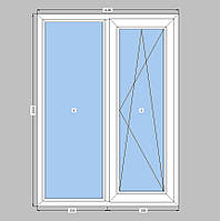 Двухстворчатое окно Rehau, кухонное окно Рехау с двухкамерным стеклопакетом