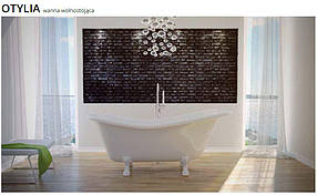 Ванна окремо стоїть OTYLIA Отілія 160х77х70 см BESCO PMD AMBITION на білих левових лапах