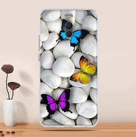 Силіконовий чохол бампер для Meizu M6 Note з малюнком метелики на каменях