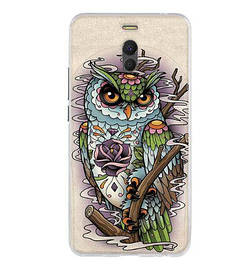 Чохол панель силіконова накладка для Meizu M6 Note з картинкою Сова грізна