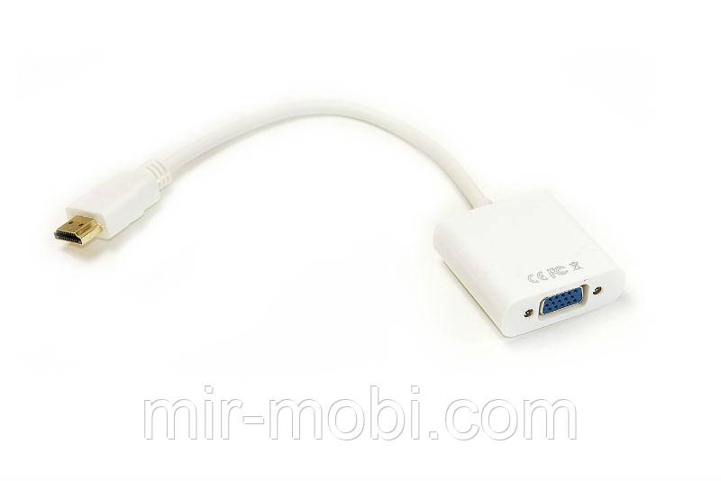 Кабель-перехідник PowerPlant HDMI - VGA, 0.15м, позолочені конектори