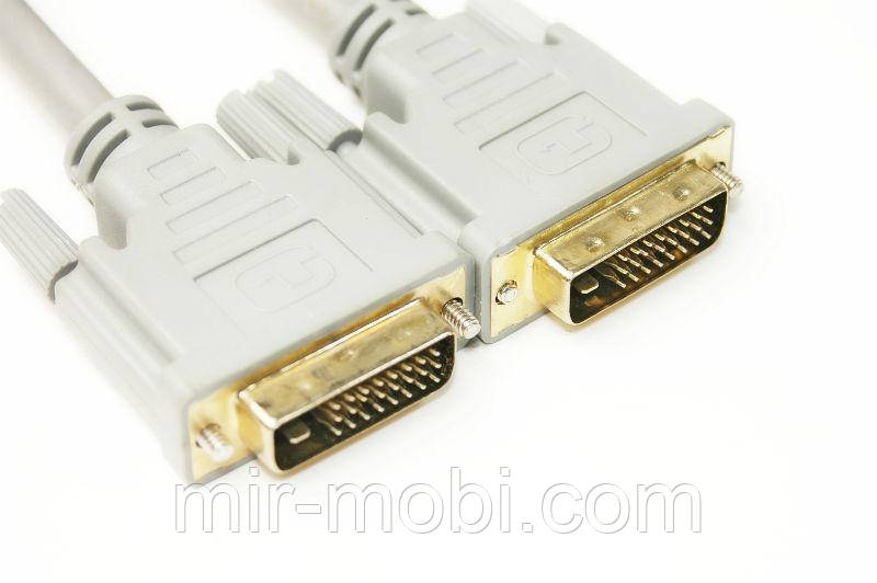 Відео кабель PowerPlant DVI-D 24M-24M, 1.5m, Double ferrites