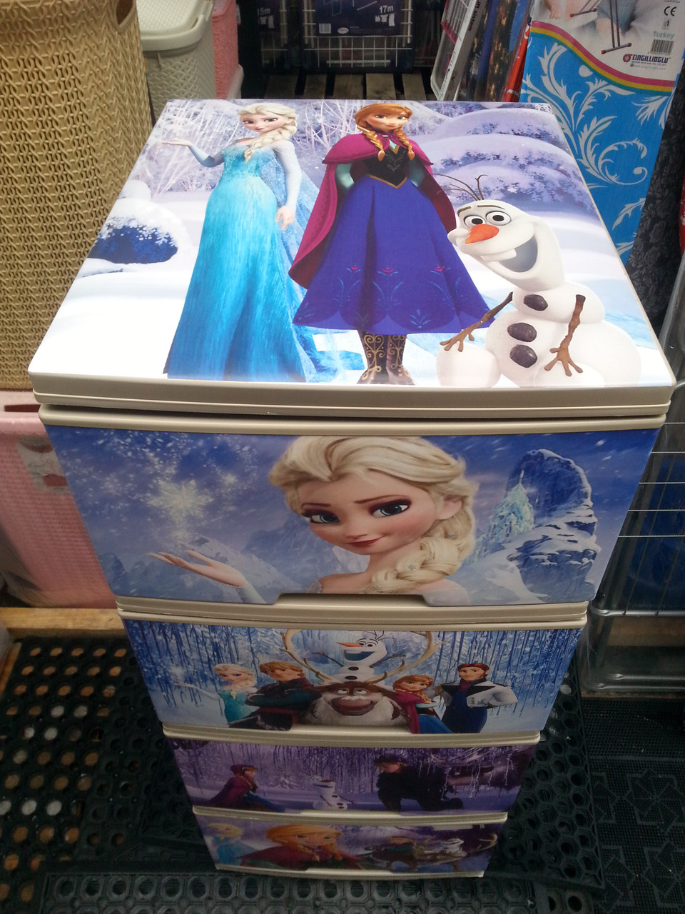 Комод на 4 ящики з декором "холодне серце" з малюнком на кришці Алеана