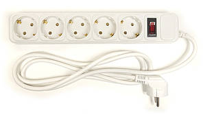 Мережевий фільтр PowerPlant 1.8 м, 3x1.5мм2, 10А, 5 розетoк, євростандарт (JY-1056/1.8)