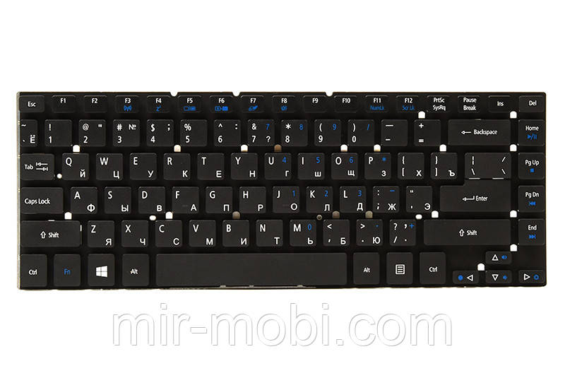 Клавіатура для ноутбука ACER Aspire 3830, 4830 чорний, без фрейму (Win 7)