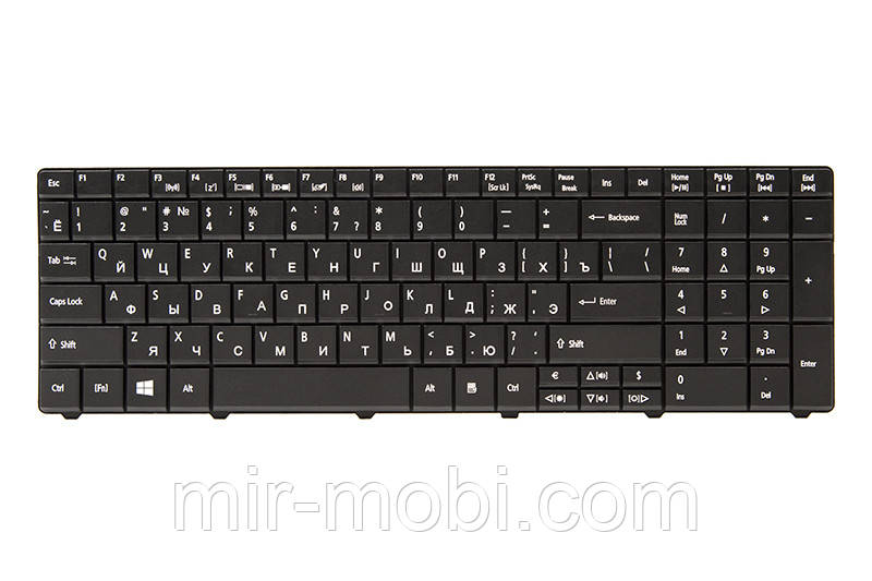 Клавіатура для ноутбука ACER Aspire E1-521, TravelMate 5335 чорний, чорний фрейм
