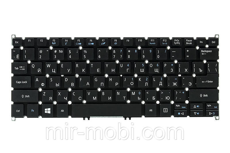Клавiатура для ноутбука ACER Aspire E3-111, V5-122 чoрний, без фрейма