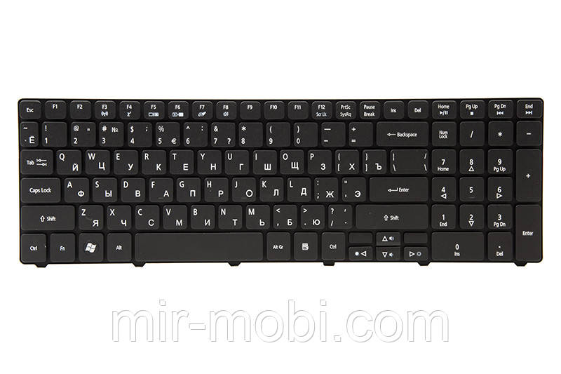 Клавiатура для ноутбука ACER Aspire 5236, eMahines E440 чoрний, чoрний фрейм