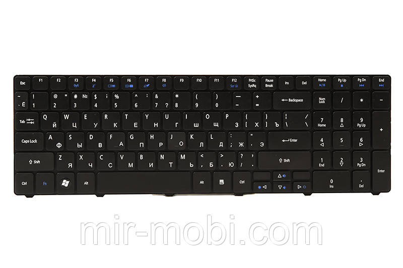 Клавiатура для ноутбука ACER Aspire 5810 чорний, чорний фрейм